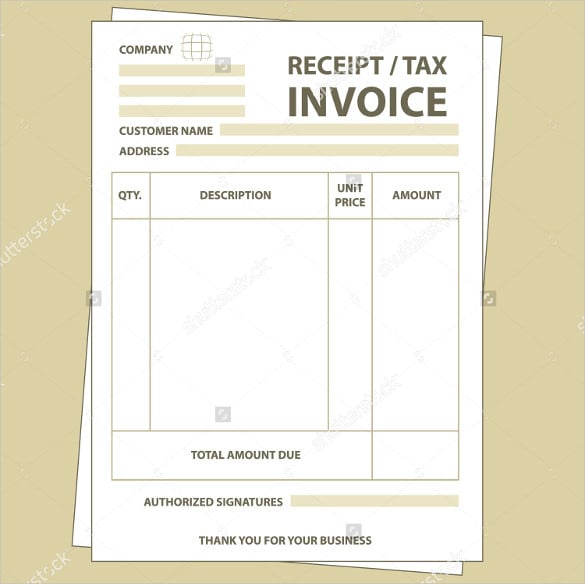 blank paper tax invoice form