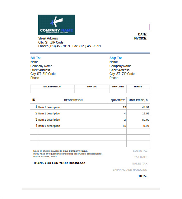 48 blank invoice templates ai psd google docs apple