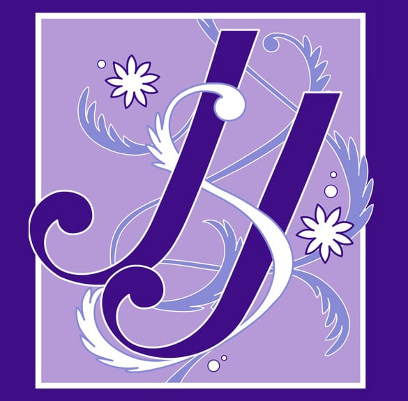 wedding logo design on purple background template download
