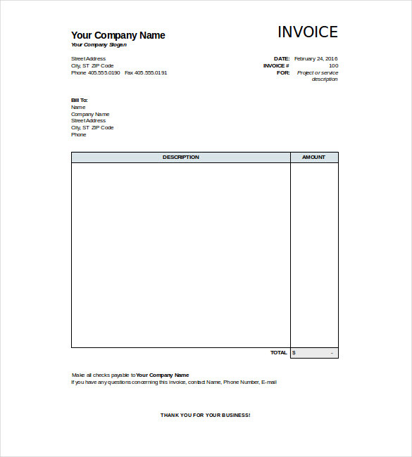 excel invoice template free download