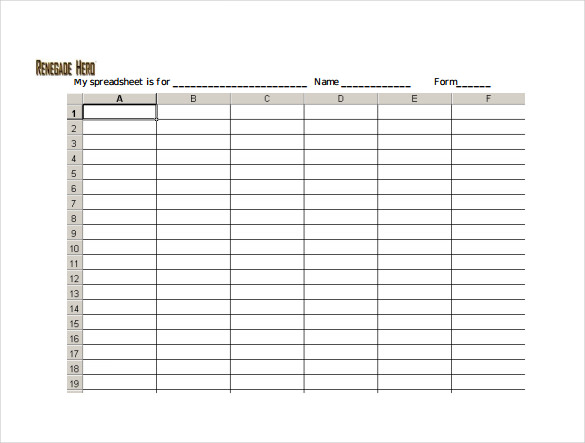 14+ Blank Spreadsheet Templates - PDF, DOC, Pages, Excel | Free