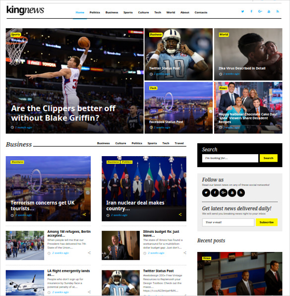16+ News HTML 5 Themes & Templates
