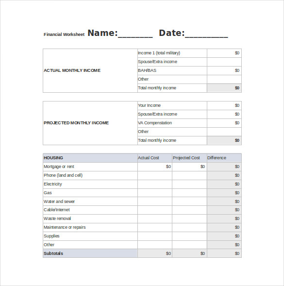 financial budget spreadsheet excel template free download