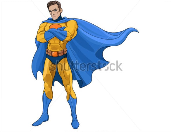 illustration of very muscular superhero logo download