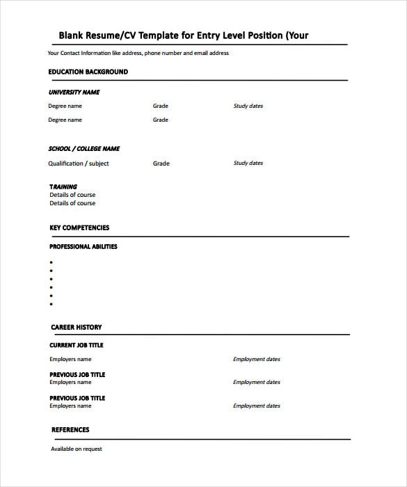 blank-resume-template-for-entry-level