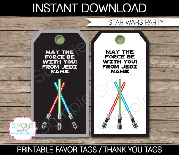 star war party favor tags printable