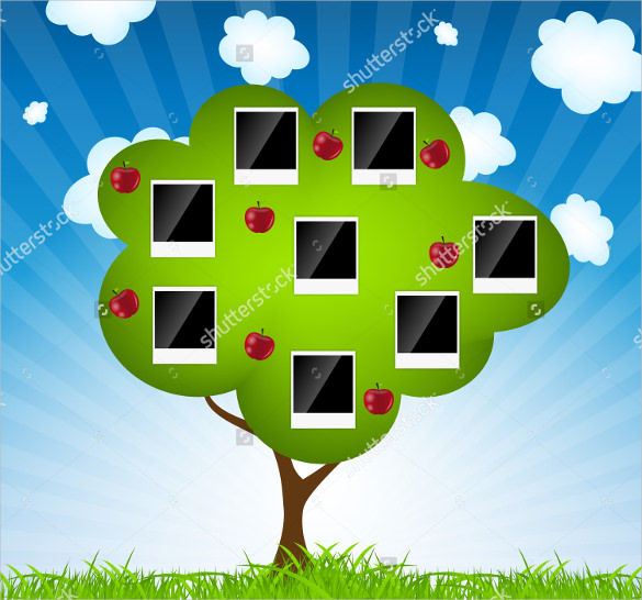 animated family tree vector illustration