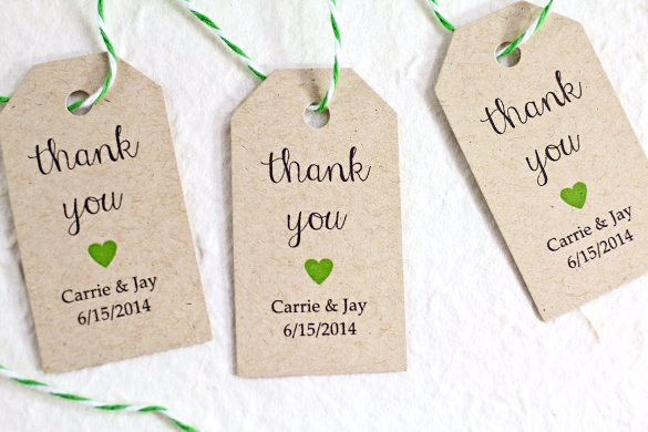 personalized kraft paper wedding favor tags