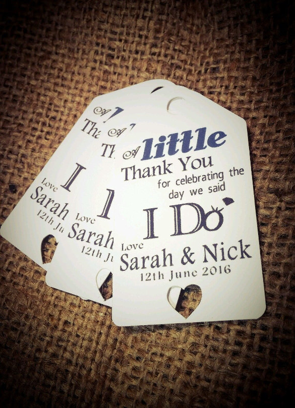 vintage personalised wedding favour tags packs