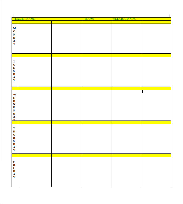 block scheduling lesson planner