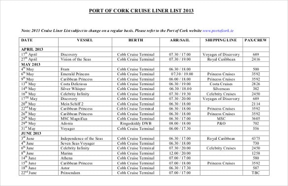 port of cork cruise schedule