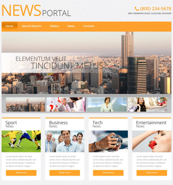php news website templates free download