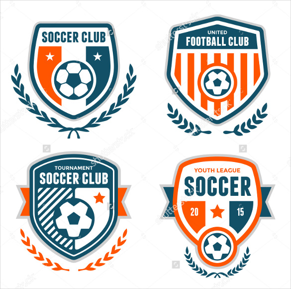 set of soccer football crests and logo emblem designs
