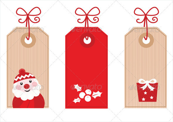 retro christmas gift tag eps format printable template