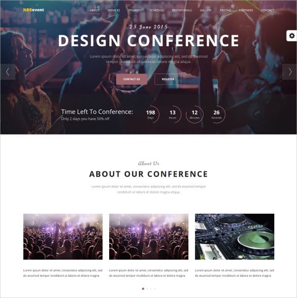 conference music event wordpress template