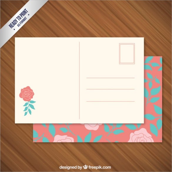 floral post card free vector