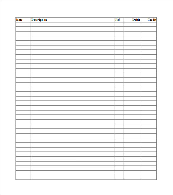 double entry bookkeeping template