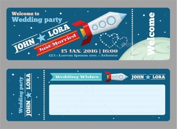 tickets vector template for wedding invitations