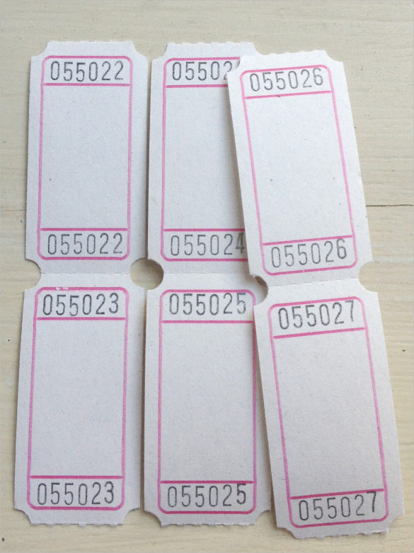 blank raffle tickets