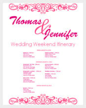 Free Download Wedding Itinerary Template