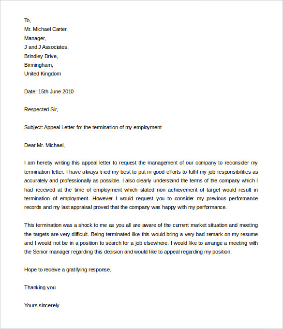 15+ Job Termination Letter Templates - Free Sample ...