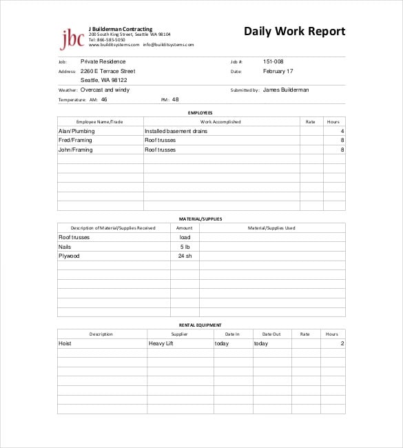 Daily Report Template - 25+ Free Word, Excel, PDF Documents Download | Free & Premium Templates