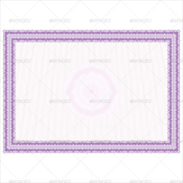 blank certificate with guilloches