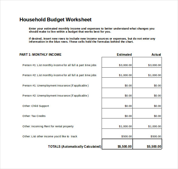 15+ Sample Monthly Budget Spreadsheet Templates - Word, Excel