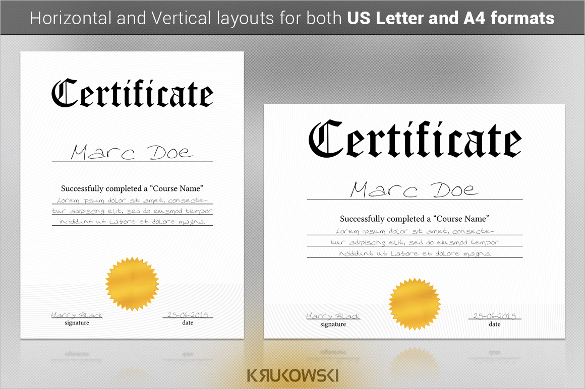 blank certificate print ready template