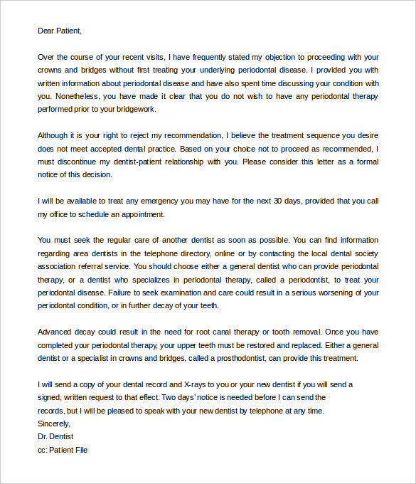 12+ Patient Termination Letter Word, PDF