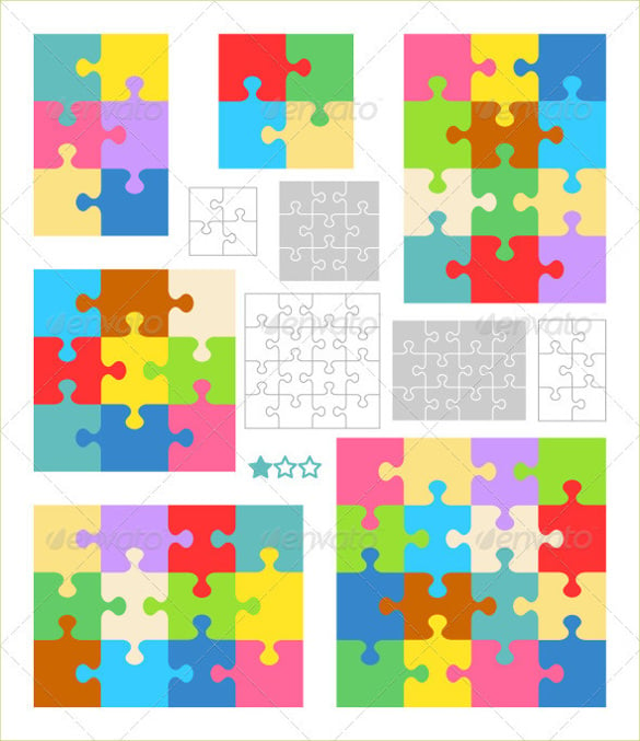 colorful jigsaw blank puzzle templates