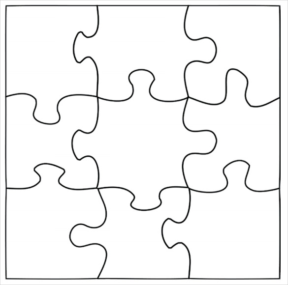 9 piece puzzle template