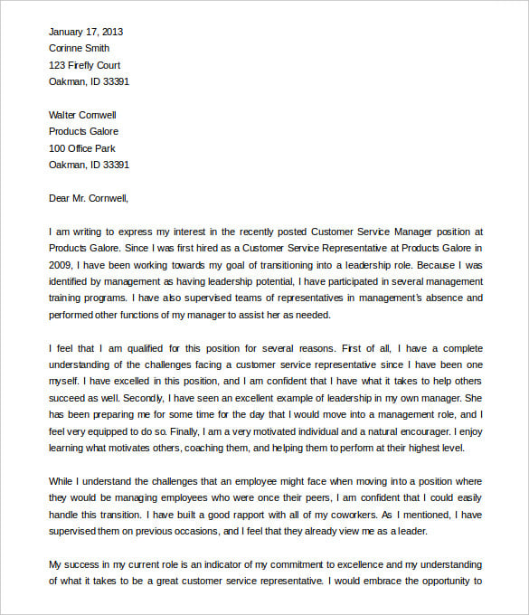 letter to manager for promotion template download