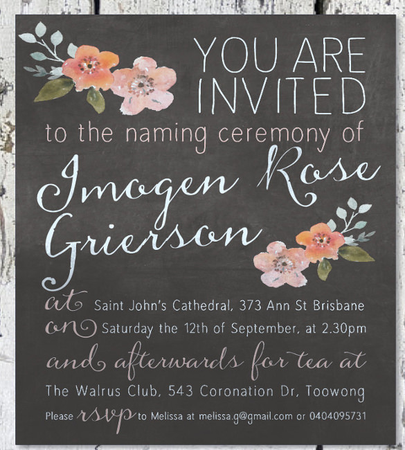 39+ Naming Ceremony Invitations - PSD, AI