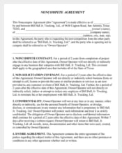 Non-Compete Agreement Form