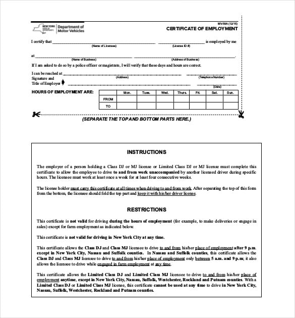 free-employment-certificate-template