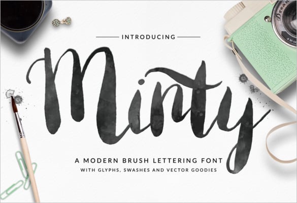 minty font brush letter typeface