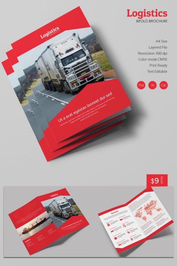 logistics bi fold brochure