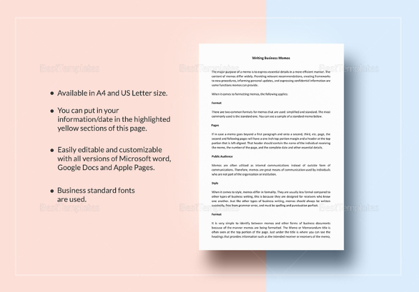 business memo template