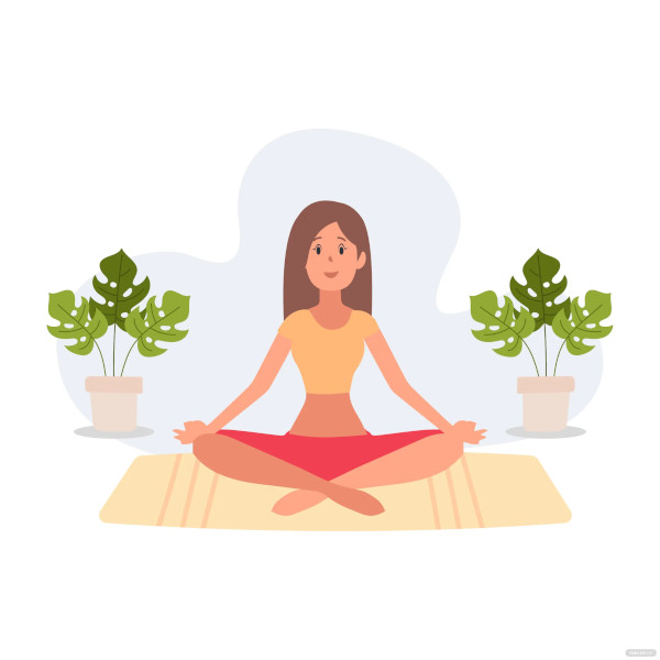 cartoon yoga drawing clipart template