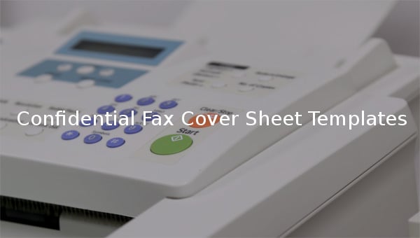 confidential fax cover letter