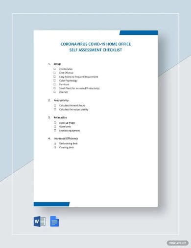 coronavirus covid 19 home office self assessment checklist