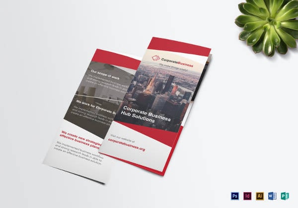 corporate business tri fold brochure template