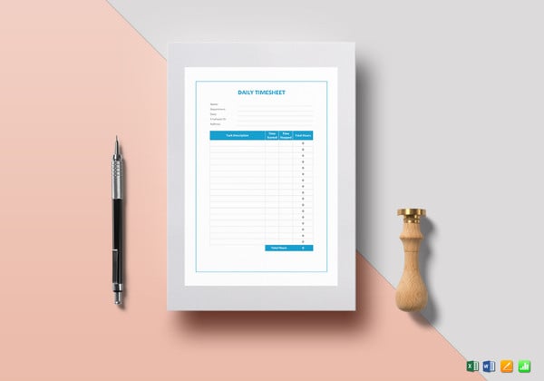 daily timesheet word template