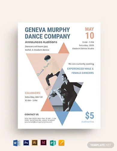 dance company audition flyer template
