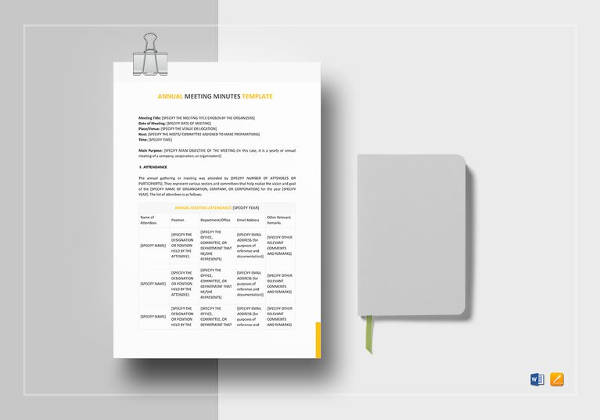 editable annual meeting minutes template