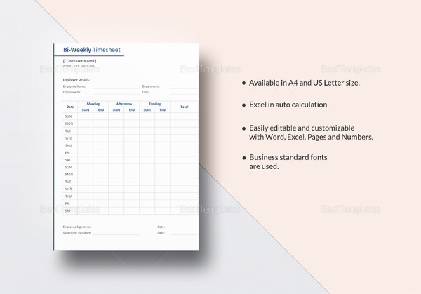 31+ Simple Timesheet Templates - DOC, PDF