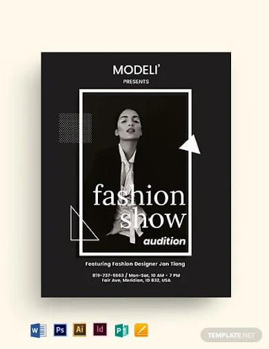 fashion show audition flyer template