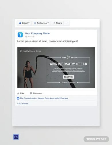 fitness facebook ad banner template
