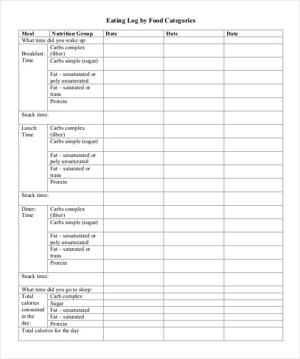 33+ Food Log Templates DOC, PDF, Excel